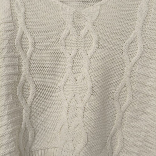 Easywear Cable Knit Cropped Sweater Off-White Size S/M New