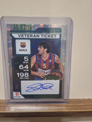 Gianluca Basile Panini Contenders EuroLeague 2025-26 Veteran Ticket Auto 2/5 like new Barcelona