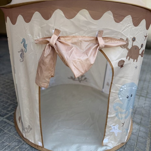 Children's play tent with ocean-themed design