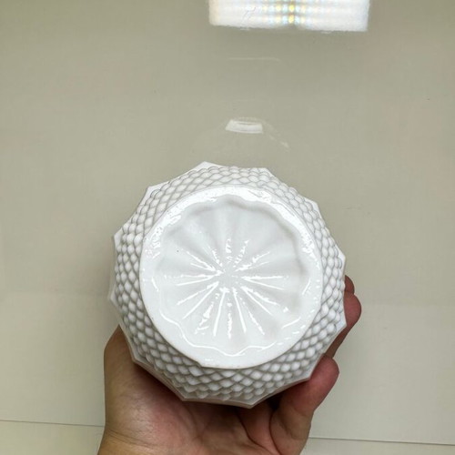 Opaline decorative vase, retro mid-century style