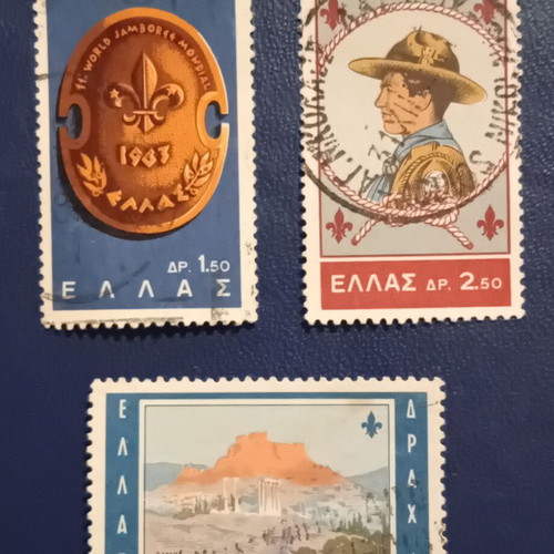 1963 Greek Jamboree Stamps used, set of 3
