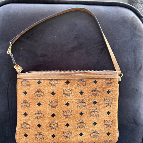 Mcm shoulder bag used, authentic brown