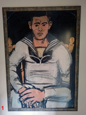 Copy of painting Sailor seated face Tsarouchis new