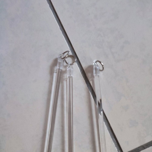 Plexiglass Curtain Rods Set of 3 New, 1.30m with Metal Ring