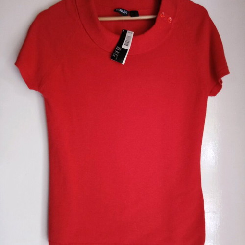 Esmara knitted short sleeve blouse new, red