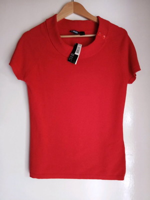 Esmara knitted short sleeve blouse new, red