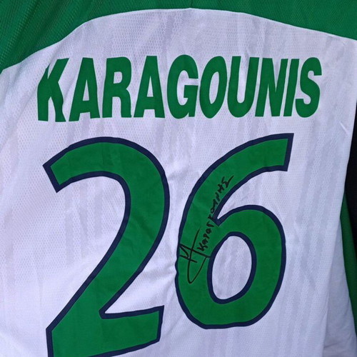 Georgios Karagounis 2000-2001 signed jersey used, LEGEND EUROPEAN 2004