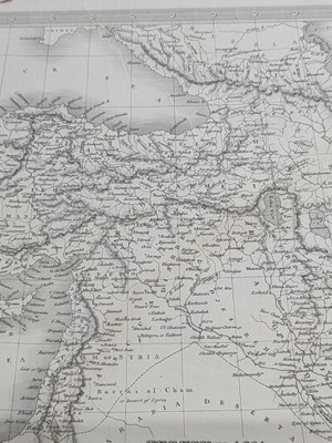Authentic 1850 map of Turkey in Asia showing Cyprus and eastern coasts