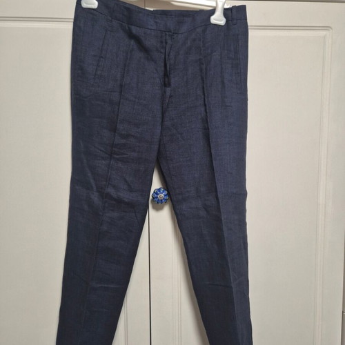 Zara blue linen pants size 38 like new