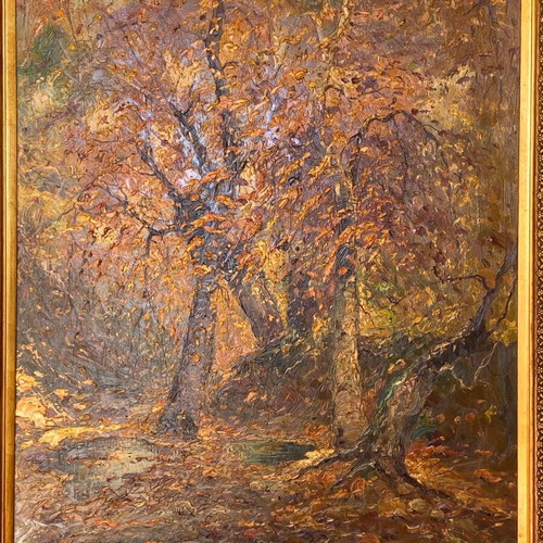 Armeno Mattioli oil painting autumn landscape like new