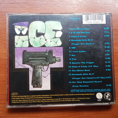Ice T Rhyme Pays CD used, 1990s hip hop