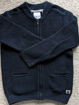 Zara knitted sweater with zipper used, blue, for 3-4 years old