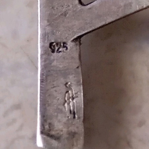 Silver brooch by Anna Skiadarese used, inspired by N. Hatzikyriakos Gikas