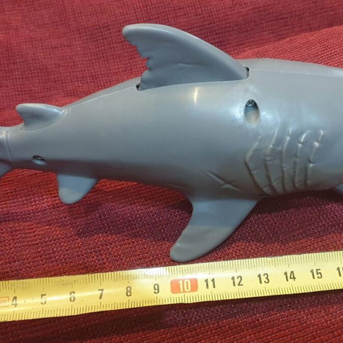 Shark toy made of hard plastic with mouth mechanism like new