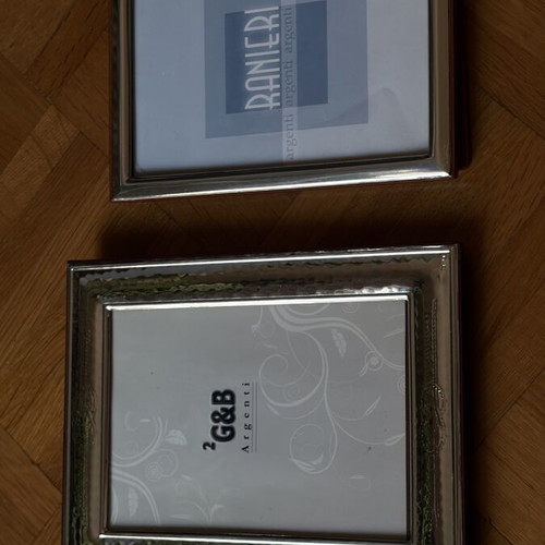 Silver photo frames used, set of 2