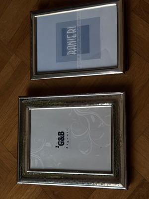 Silver photo frames used, set of 2