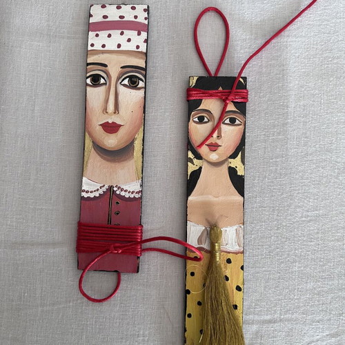 Wooden hand-painted frames like new
