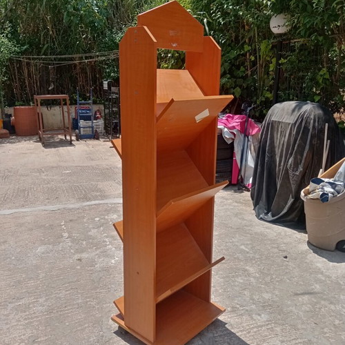 Magazine and Brochure Display Stand wooden with wheels like new