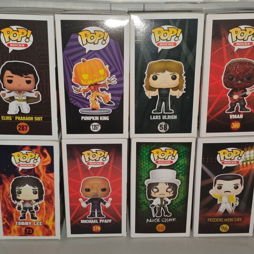 Funko Pop Rocks collection with Slipknot, Metallica, Queen, and more