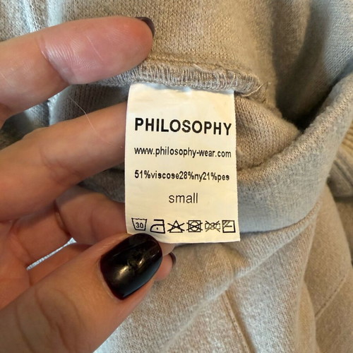 Philosophy Wear knitted pants like new, size S, gray and beige