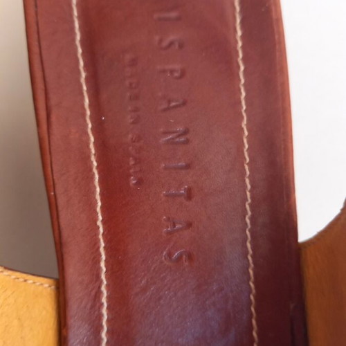 Hispanitas slingback pumps like new, square toe, tan color