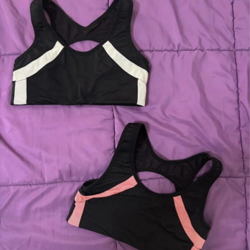 Sports bras like new with back design, black