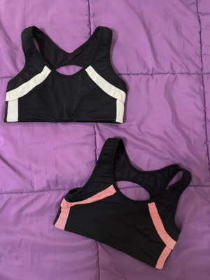 Sports bras like new with back design, black