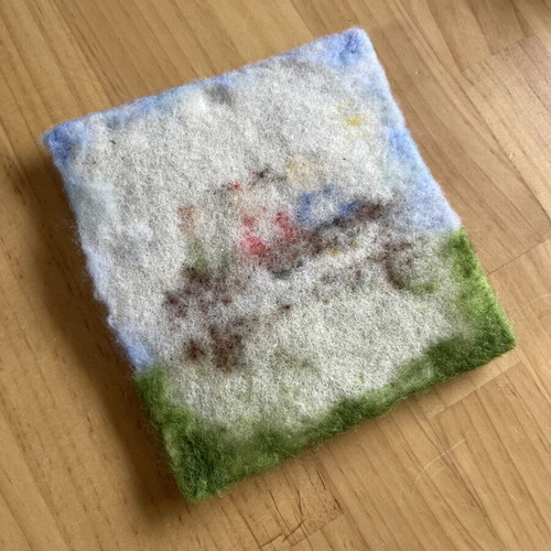 Handmade wool wall art for nursery