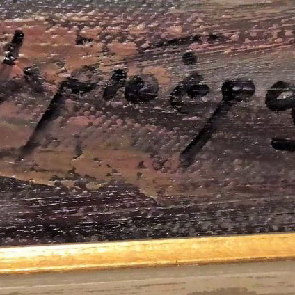 N. Krideras Parathalassio Tavernaki canvas painting like new with frame