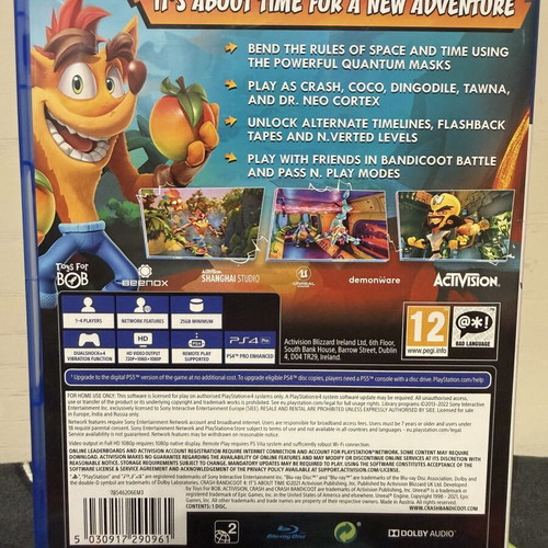 Crash Bandicoot 4 It's About Time PS4 game like new