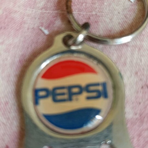 Pepsi collectible keychain bottle opener used, 80s