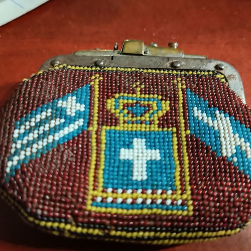 Vintage 1911 χειροποίητο μοναστηριακό συλλεκτικό πορτοφόλι μεταχειρισμένο