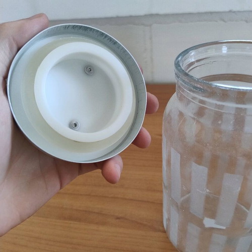 Glass storage jar with airtight lid like new
