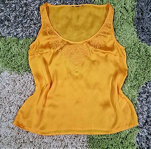H&M satin yellow top! Size S/M