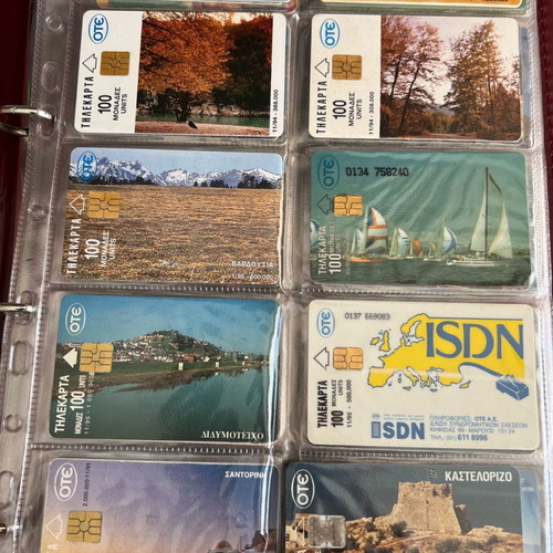Phone card album used, filled with rare phone cards
