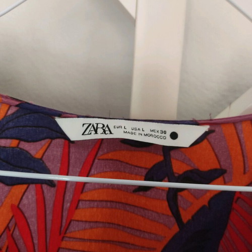 Mini dress Zara satin-type caftan Large like new