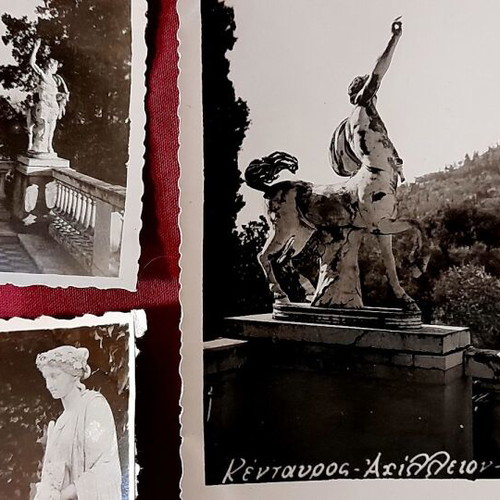 Achilleion Corfu vintage photo set of 9, 6x9 cm