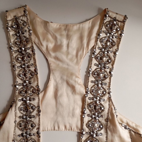 Silk handmade vest jewelry size S new, cream color