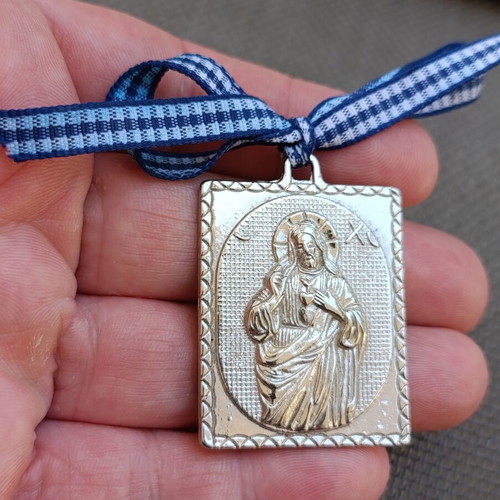 Silver-plated cradle icon, like new, 4x3 cm