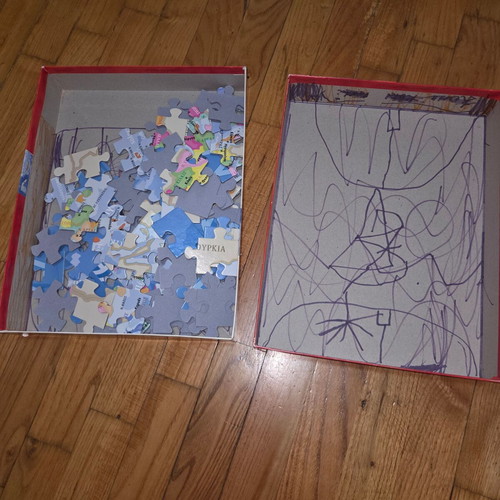Puzzle Mathaino tin Ellada 104 pieces used, educational