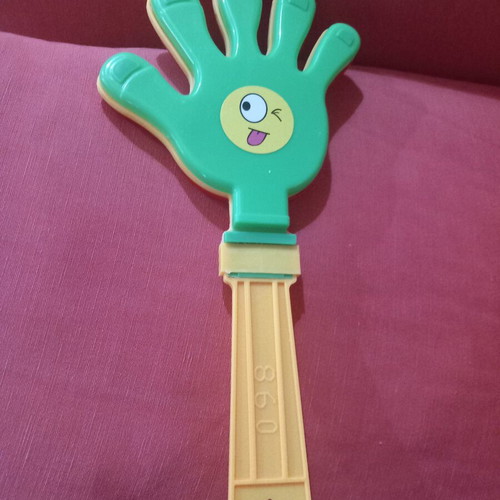 Hand Clapper toy used, plastic noise maker