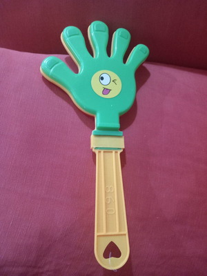 Hand Clapper toy used, plastic noise maker