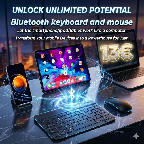Ασύρματο πληκτρολόγιο με ποντίκι All-in-One Smart Keyboard καινούργιο