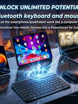 Ασύρματο πληκτρολόγιο με ποντίκι All-in-One Smart Keyboard καινούργιο
