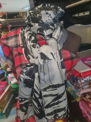 Satin Printed Silk Pashmina Scarf new 2 meters x 75 width