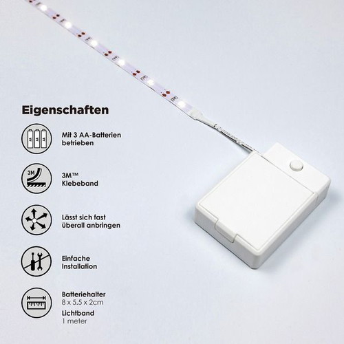 BestLuz LED battery strips, 3 x 1 m, 4000 K neutral white
