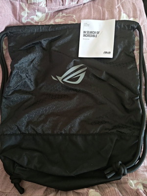 Rog Sackpack της Asus καινούργιο, αδιάβροχο, μαύρο πλάτης