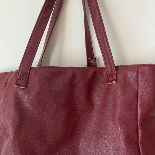 Shoulder bag large burgundy eco leather like new