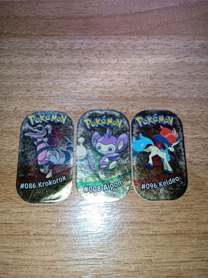 Pokémon metal tags gold σε μέτρια κατάσταση, σετ 3 τεμαχίων