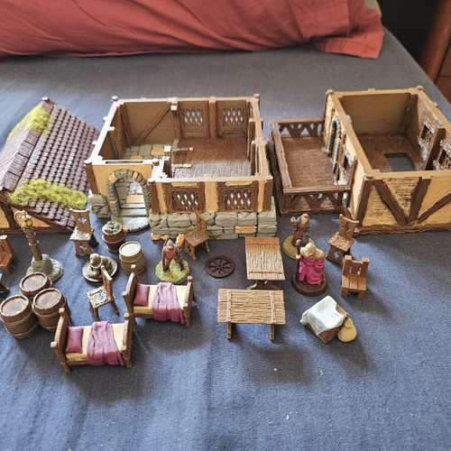DND inn set, hand-painted and stylized